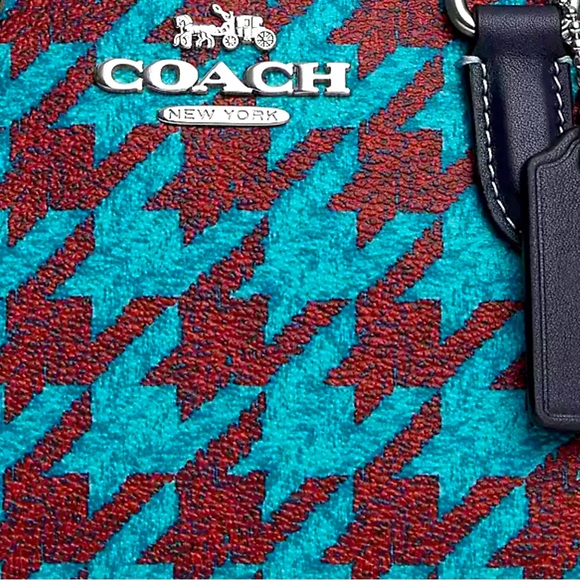 COACH Sydney Satchel With Houndstooth Print, NWT - Picture 4 of 5